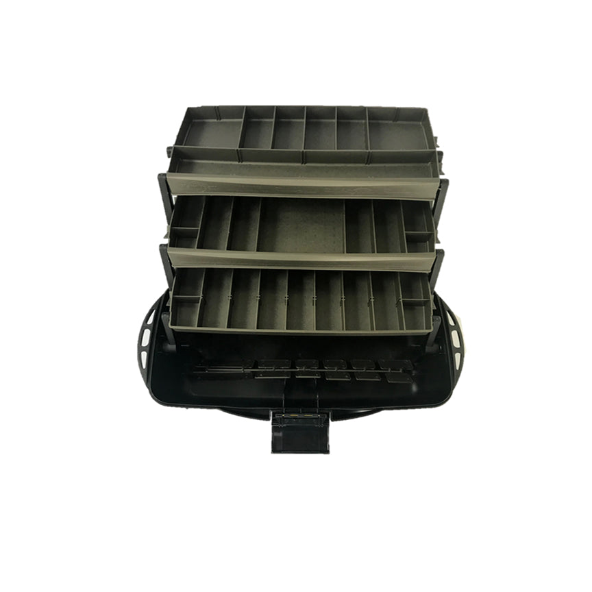 CAJA DE PESCA FLAMBEAU 3 CHAROLAS DE 37 DIVISIONES GRIS