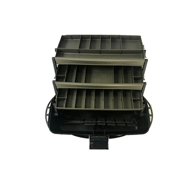 CAJA DE PESCA FLAMBEAU 3 CHAROLAS DE 37 DIVISIONES GRIS
