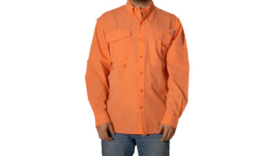 CAMISA FISHING ORANGE MANGA LARGA