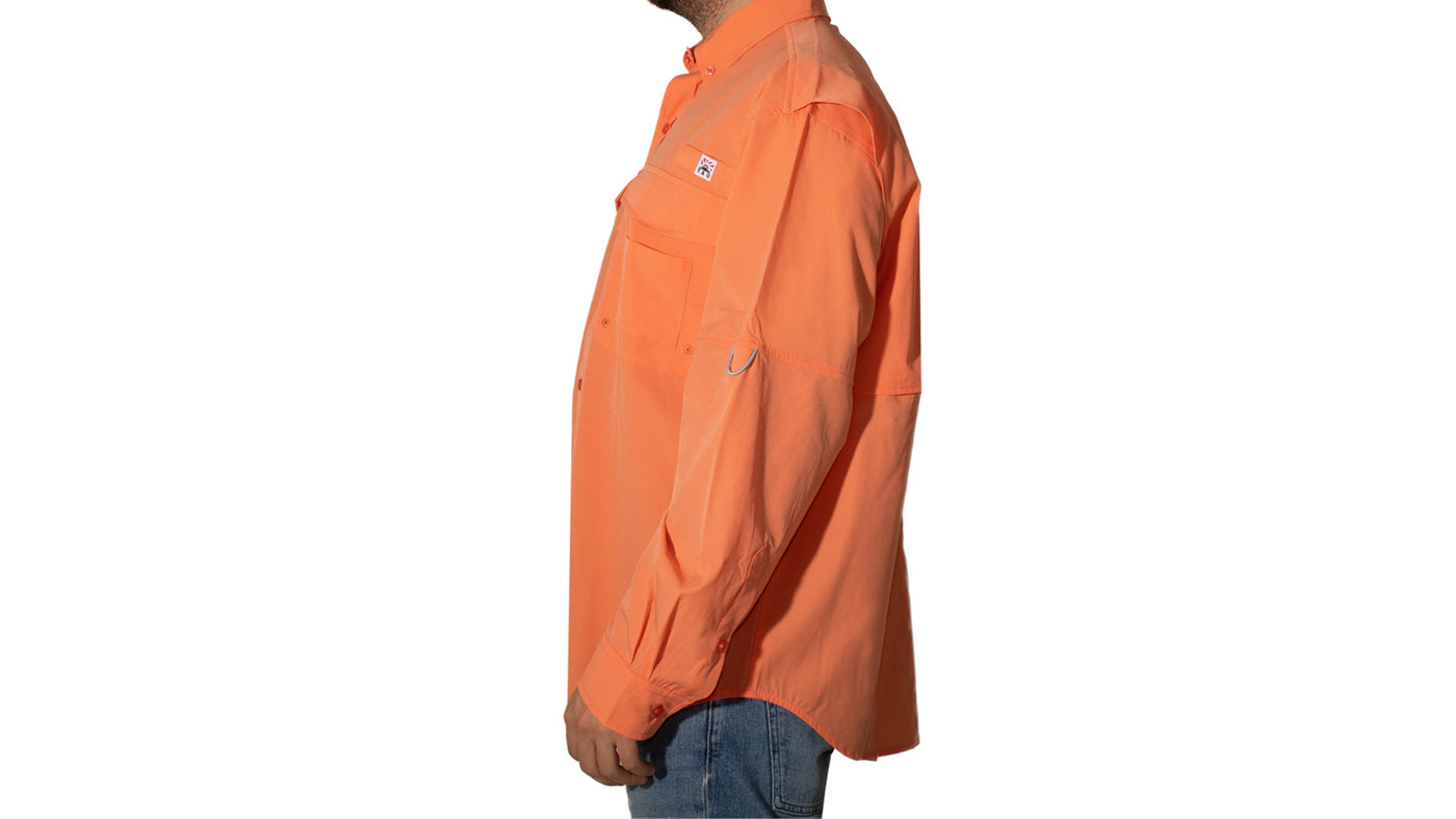 CAMISA FISHING ORANGE MANGA LARGA