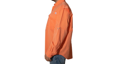 CAMISA FISHING ORANGE MANGA LARGA