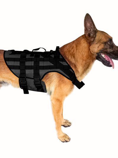 CHALECO TACTICO PARA PERRO PECHERA K9 NEGRO