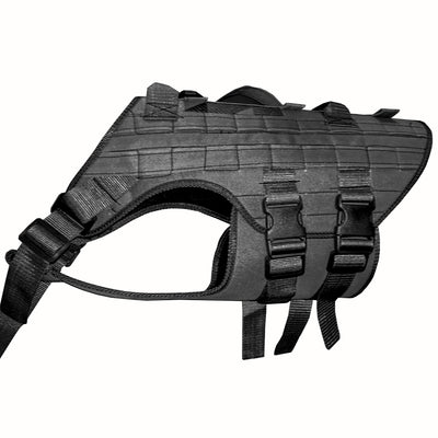 CHALECO TACTICO PARA PERRO PECHERA K9 NEGRO