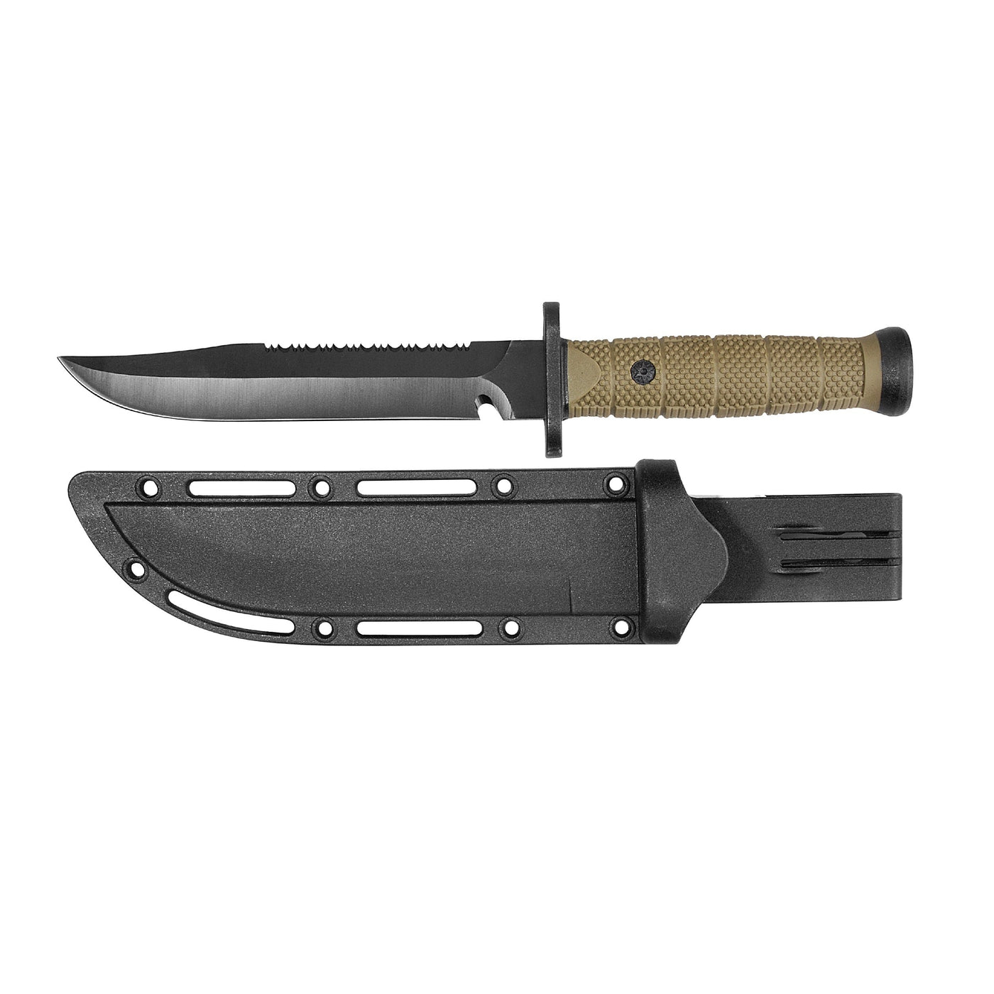 CUCHILLO 7" HOJA PAVONADA MANGO RUBBER ACERO 420