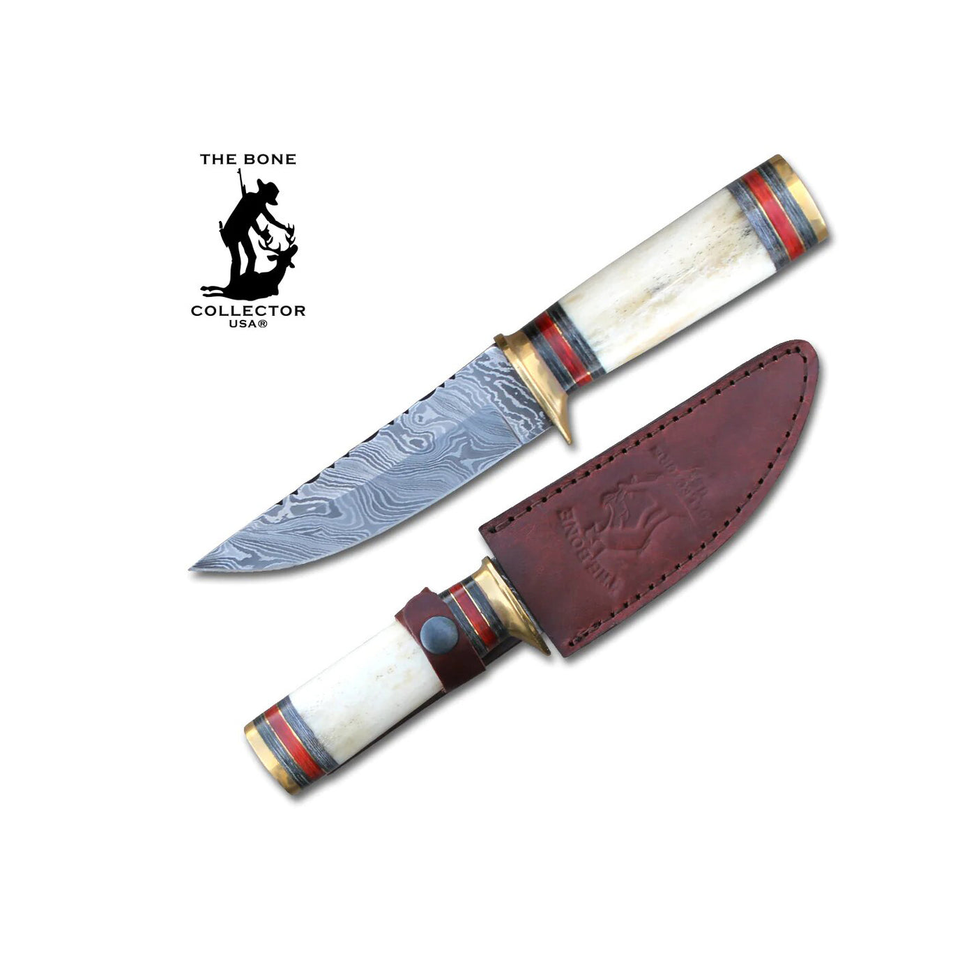 CUCHILLO DAMASCUS 9.5" THE BONE COLLECTOR CON FUNDA