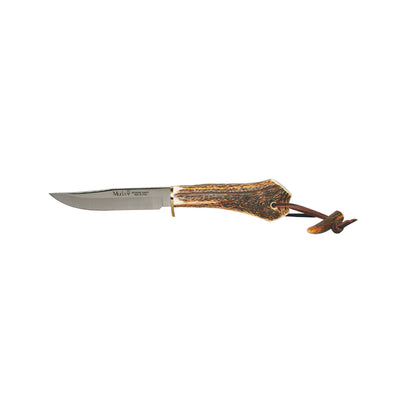 CUCHILLO GRED-13H MUELA CUERNO CIERVO 130mm FUNDA PIEL MARRÓN