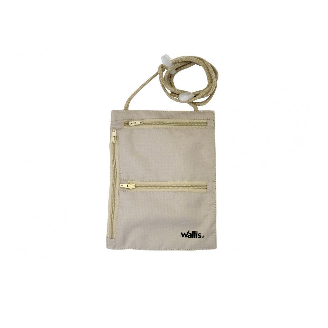 Cartera de seguridad 100% poliéster, Beige