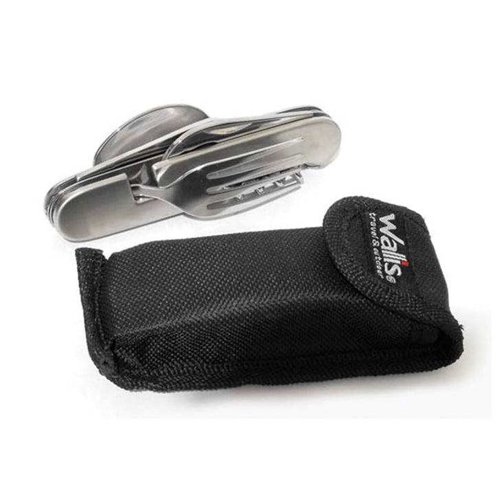 Cubierto con 8 usos, desprendible a 2 piezas, mango metal