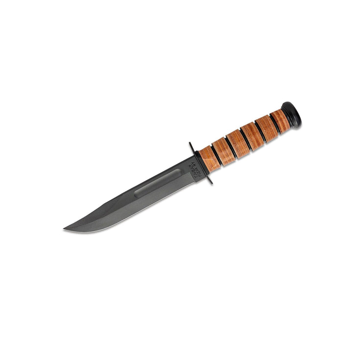 Cuchillo KA-BAR Full-Size USMC 7" Black Blade Leather Handle
