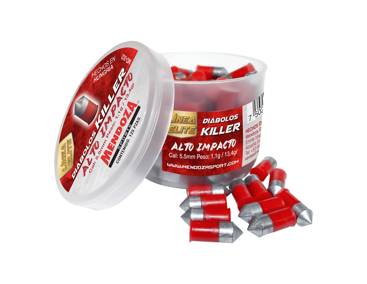 DIABOLO KILLER CAL. 5.5 PLÁSTICO Y ZINC C/125 MENDOZA