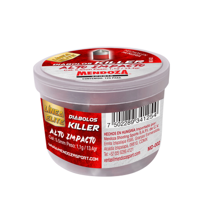 DIABOLO KILLER CAL. 5.5 PLÁSTICO Y ZINC C/125 MENDOZA