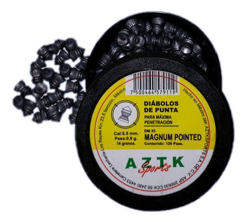 DIABOLO MAGNUM PONITED CALIBRE .22(5.5mm) 14gr 120 Piezas