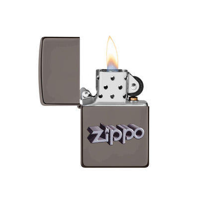 ENCENDEDOR ZIPPO BLACK ICE LOGO ZIPPO 3D