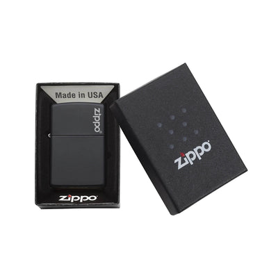 ENCENDEDOR ZIPPO NEGRO MATE LOGO ZIPPO