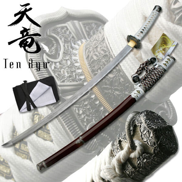 ESPADA SAMURAI TEN RYU TR-014MR JINTACHI BURGUNDY - El Viajero del Norte