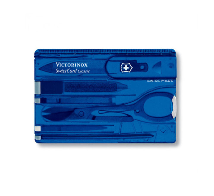 HERRAMIENTA SWISSCARD CLASSIC AZUL TRASNPARENTE