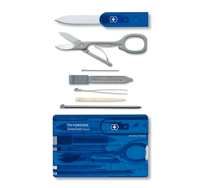 HERRAMIENTA SWISSCARD CLASSIC AZUL TRASNPARENTE