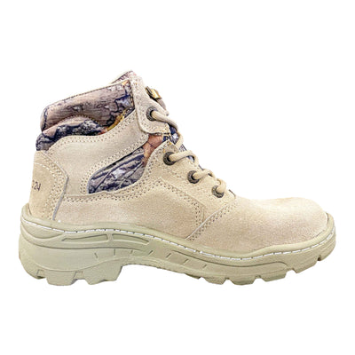 BOTA DE CACERIA CAMUFLAJE CON GAMUZA ARENA SUELA ARMY