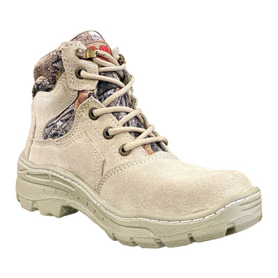BOTA DE CACERIA CAMUFLAJE CON GAMUZA ARENA SUELA ARMY