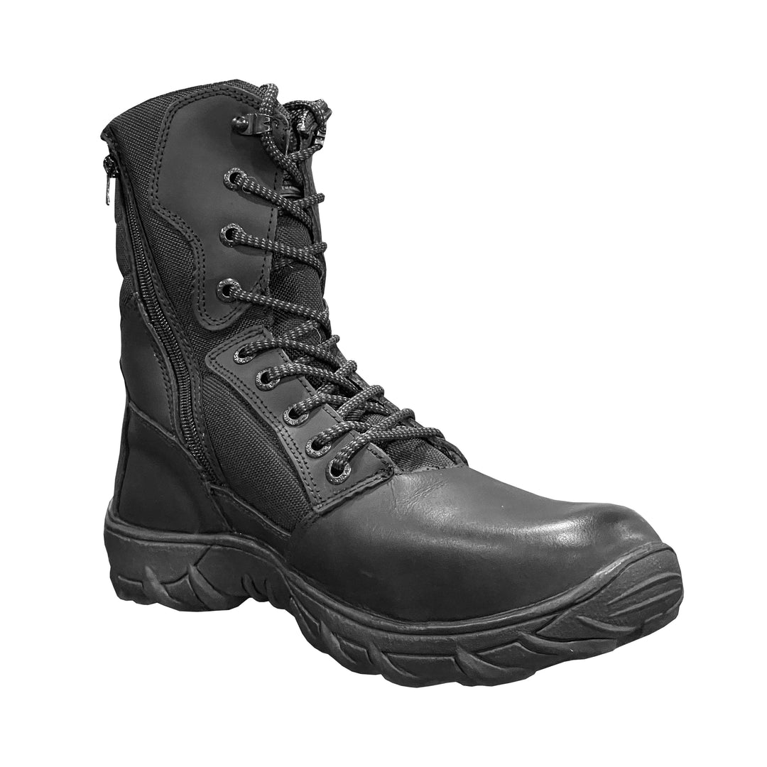 BOTA 30.8 PIEL NEGRA CON SIERRE Y SUELA RHINO