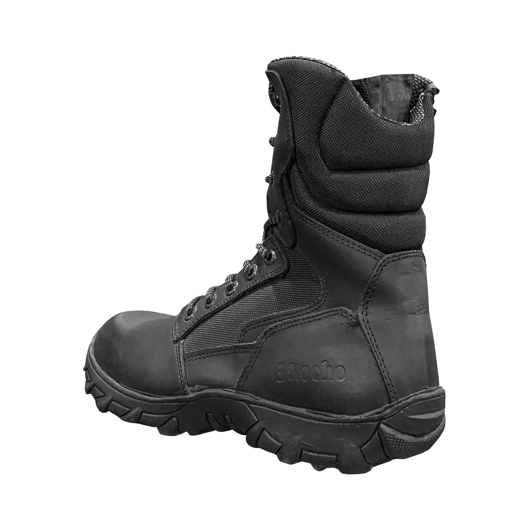 BOTA 30.8 PIEL NEGRA CON SIERRE Y SUELA RHINO