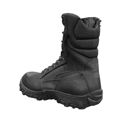 BOTA 30.8 PIEL NEGRA CON SIERRE Y SUELA RHINO