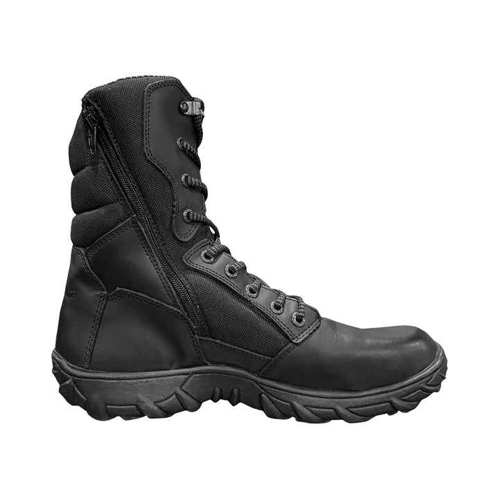 BOTA 30.8 PIEL NEGRA CON SIERRE Y SUELA RHINO