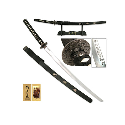 KATANA 41.5" ORIENTAL SWORD OF LOYALTY, COURAGE AND MORALITY BLACK