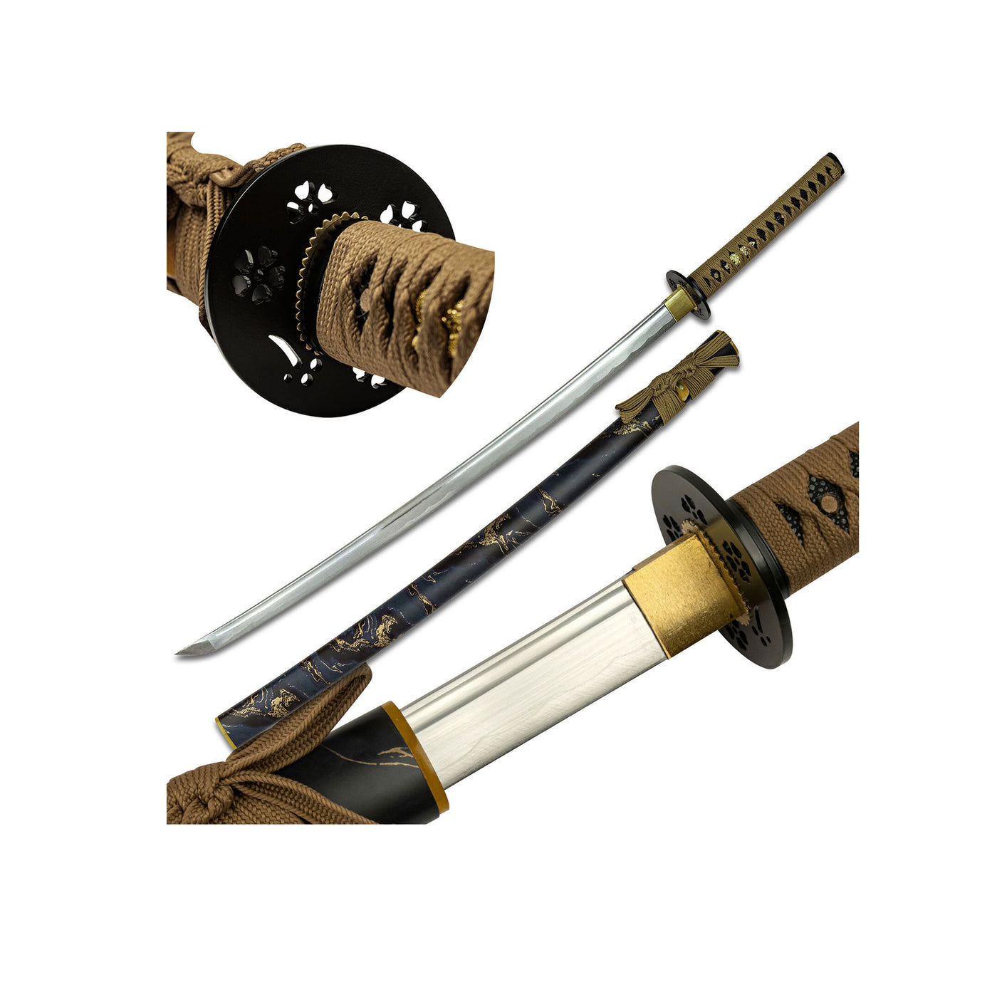 KATANA SAMURAI SWORD 40" SATIN BROWN