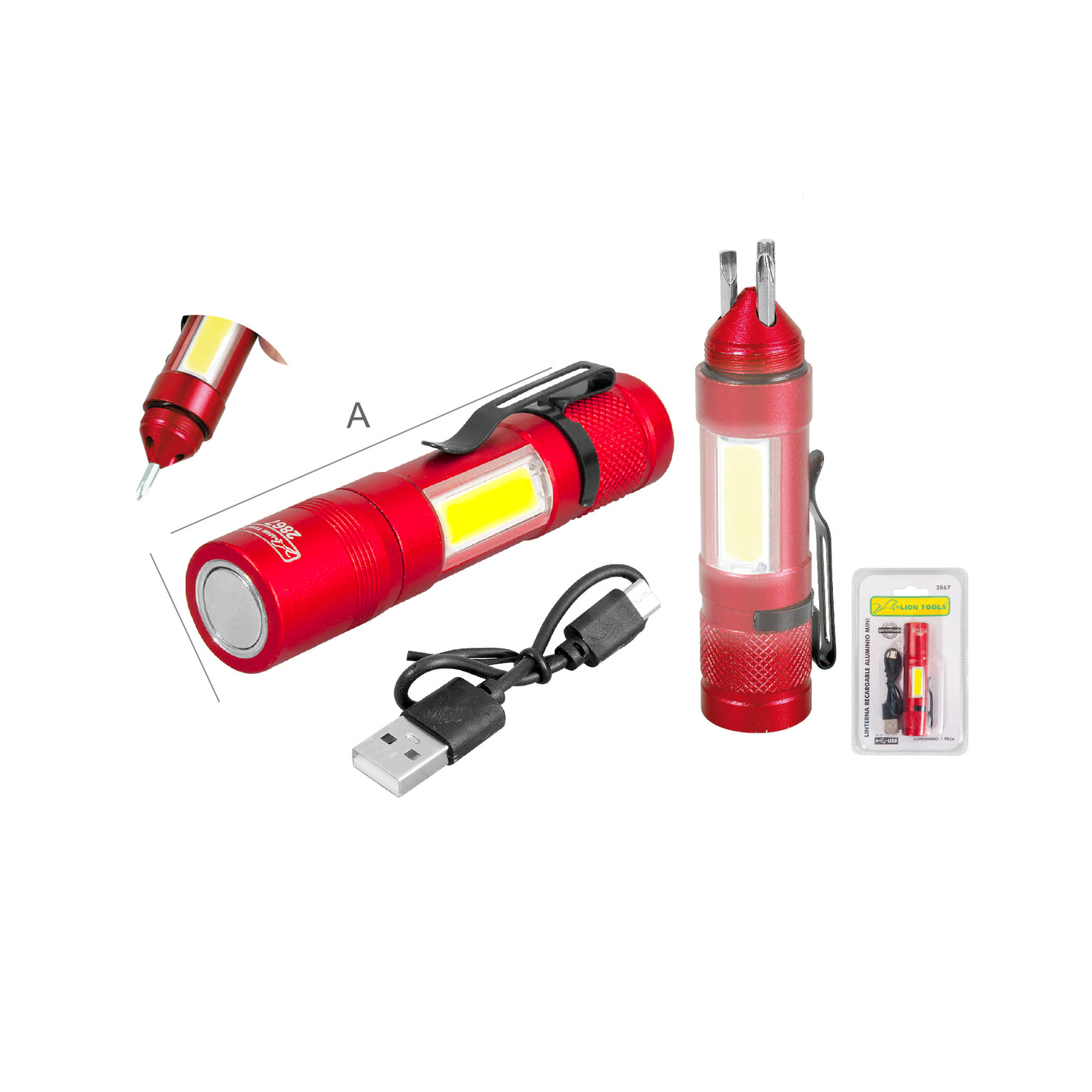 LINTERNA RECARGABLE ALUMINIO MINI 1 W 160 LUMEN
