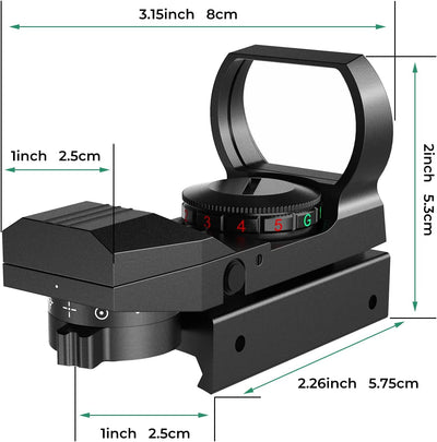 MIRA HOLOGRAFICA REFLEX 20MM VERDE ROJA