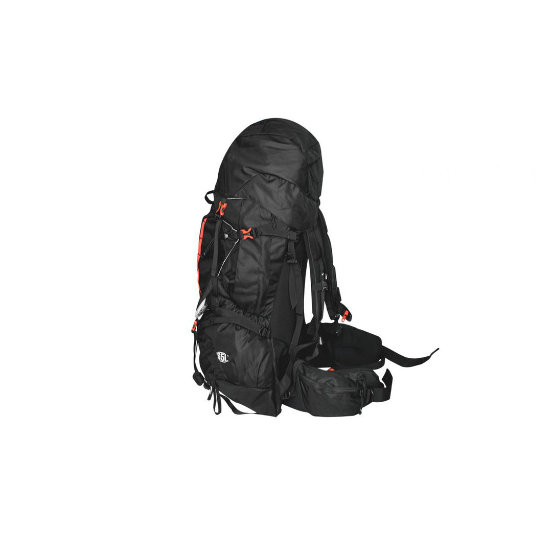 MOCHILA PARA MONTAÑA montana 65L, SEMI-IMPERMEABLE NEGRA
