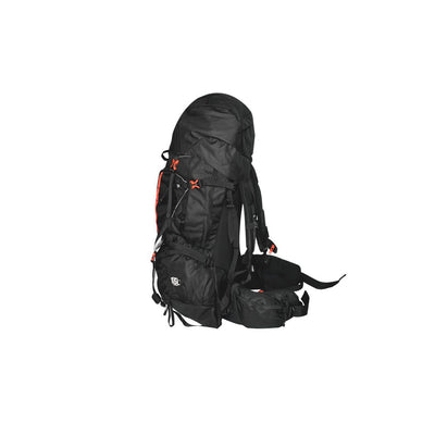 MOCHILA PARA MONTAÑA montana 65L, SEMI-IMPERMEABLE NEGRA