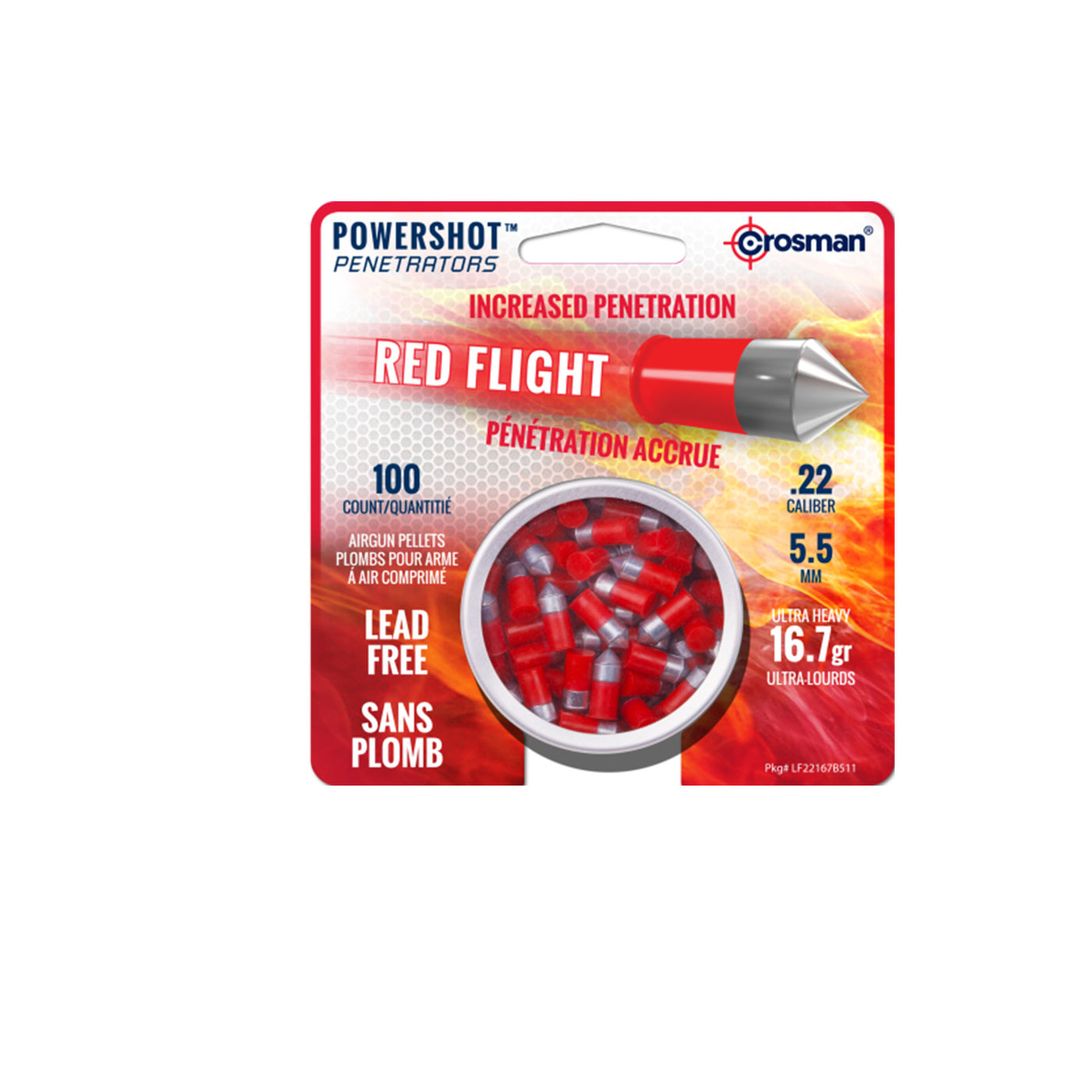 MUNICION 5.5 POWERSHOT Red Flight Penetrator 100 PZAS. CROSMAN