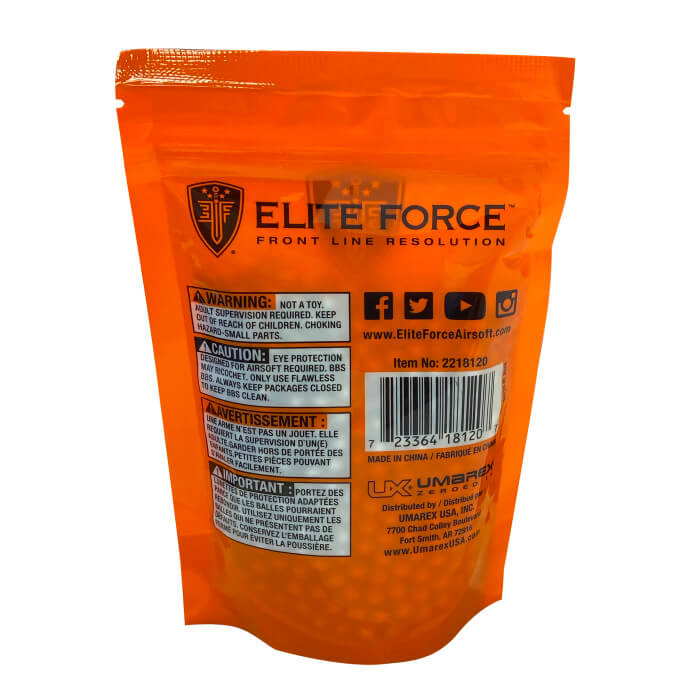 Municiones Airsoft BBs .20 g 6mm 1000 count Elite force