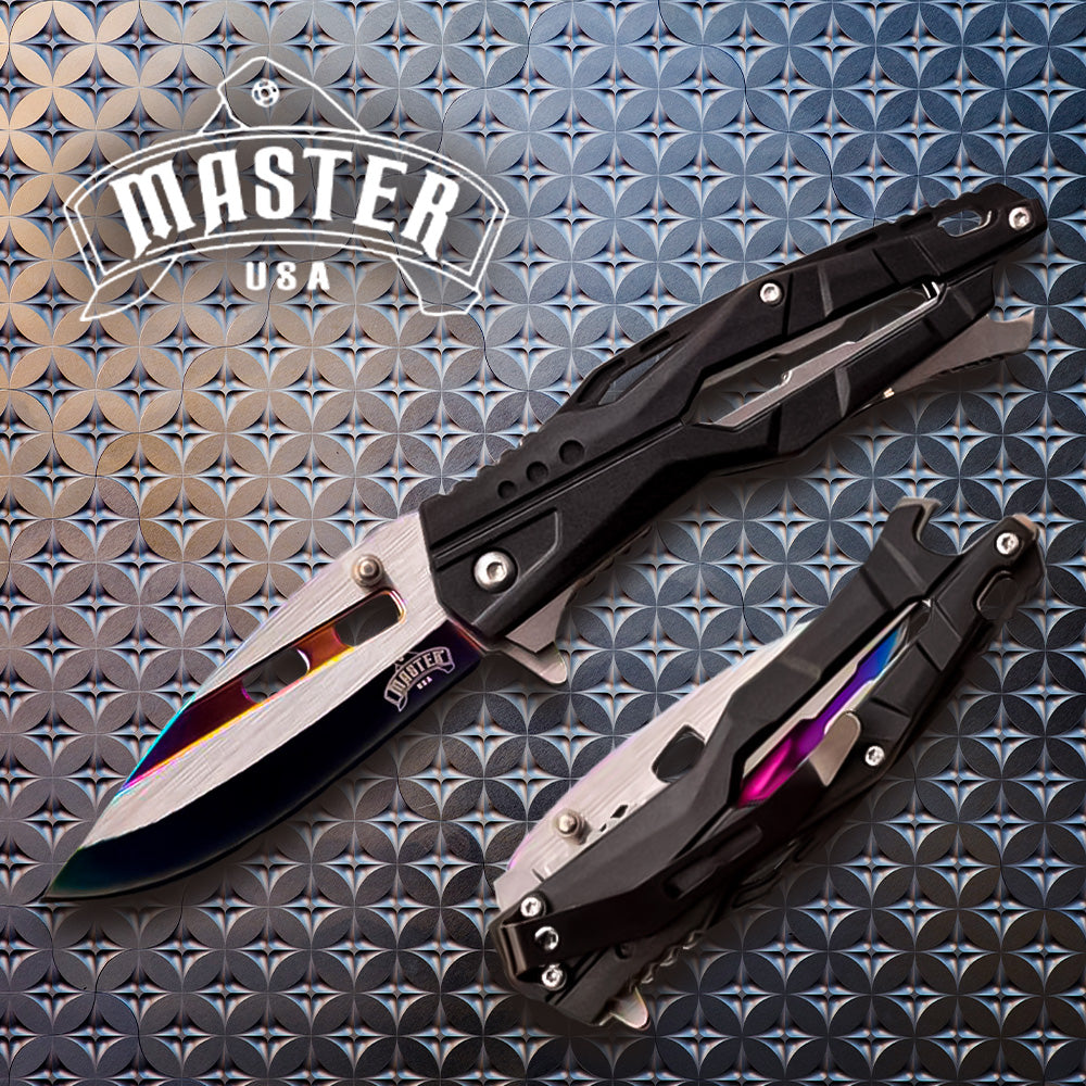 Navaja Spring Assisted 8" ELECTRO PALTED SATIN TWO TONE BLADE