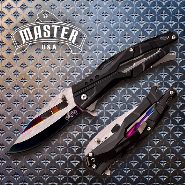 Navaja Spring Assisted 8" ELECTRO PALTED SATIN TWO TONE BLADE