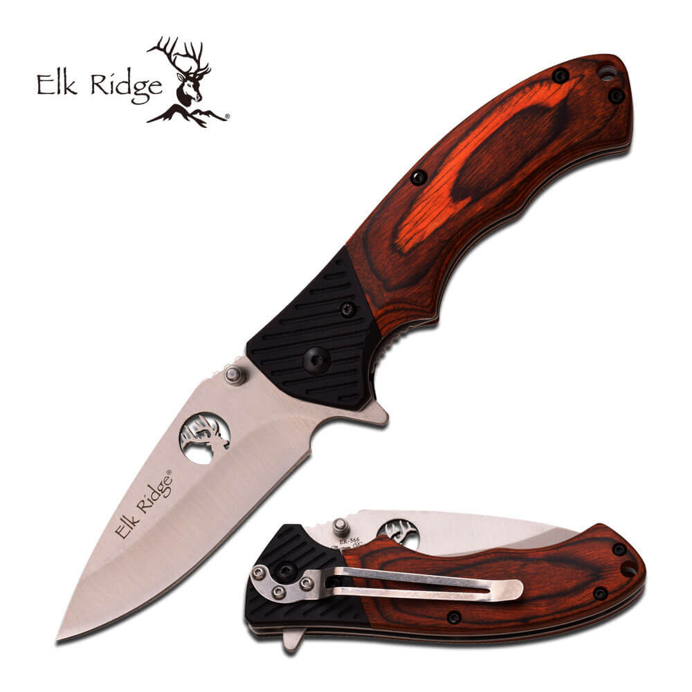 NAVAJA APERTURA ASISTIDA ELK RIDGE ER-566SPW FOLDING KNIFE - El Viajero del Norte
