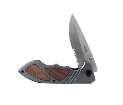 NAVAJA DE BLOQUEO, HOJA 9 CM, MANO T/MADERA