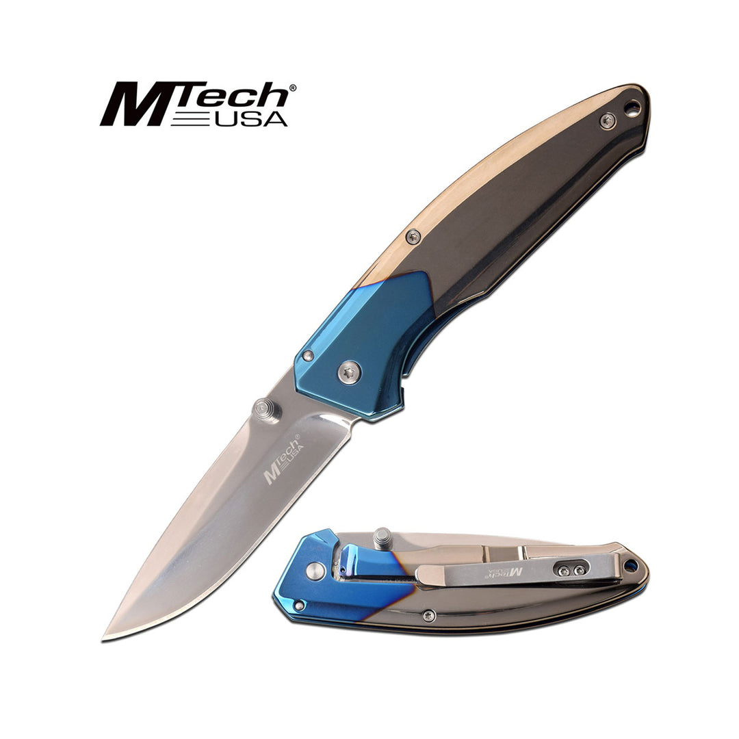 NAVAJA MTech USA Manual BALL BEARING PIVOT 8" PLATEADO/AZUL