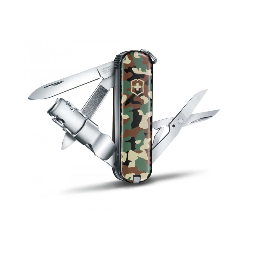 NAVAJA NAIL CLIP 580, CAMUFLAJE VERDE, 8 USOS