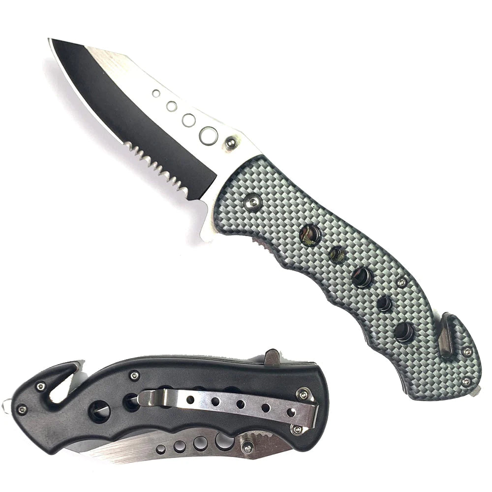 NAVAJA TACTICAL GREY SERRATED ASSIST-OPEN DE 5"
