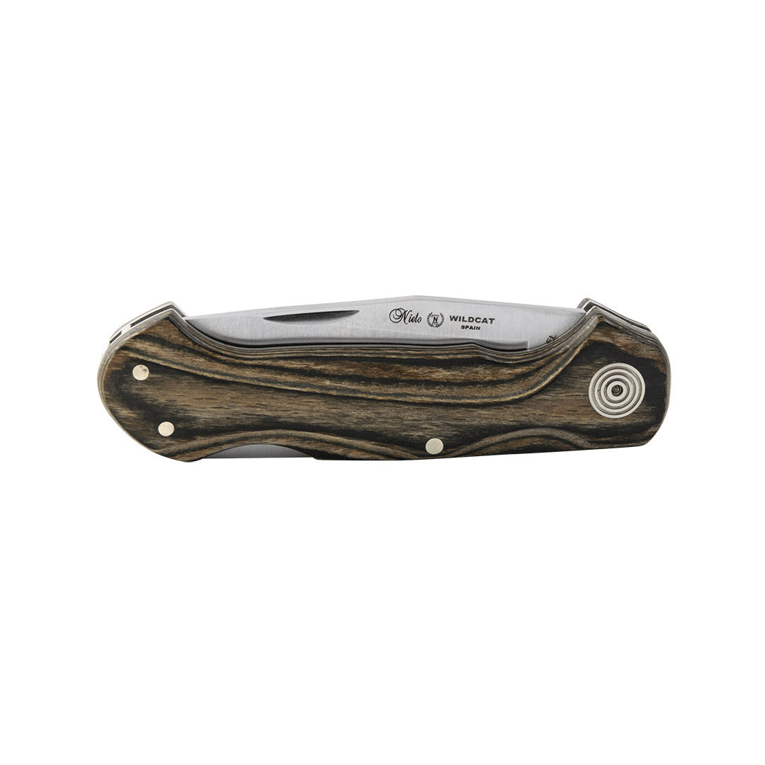NAVAJA WILDCAT CON mango madera natural CON hoja lisa 6.5 cm MIGUEL NIETO