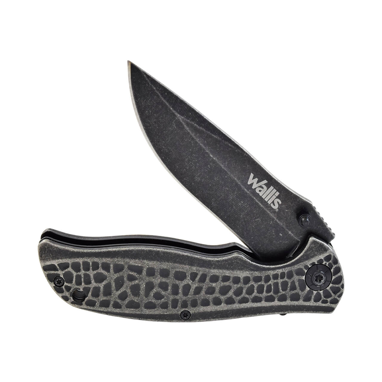 Navaja de bloqueo mango ABS gris acero inoxidable