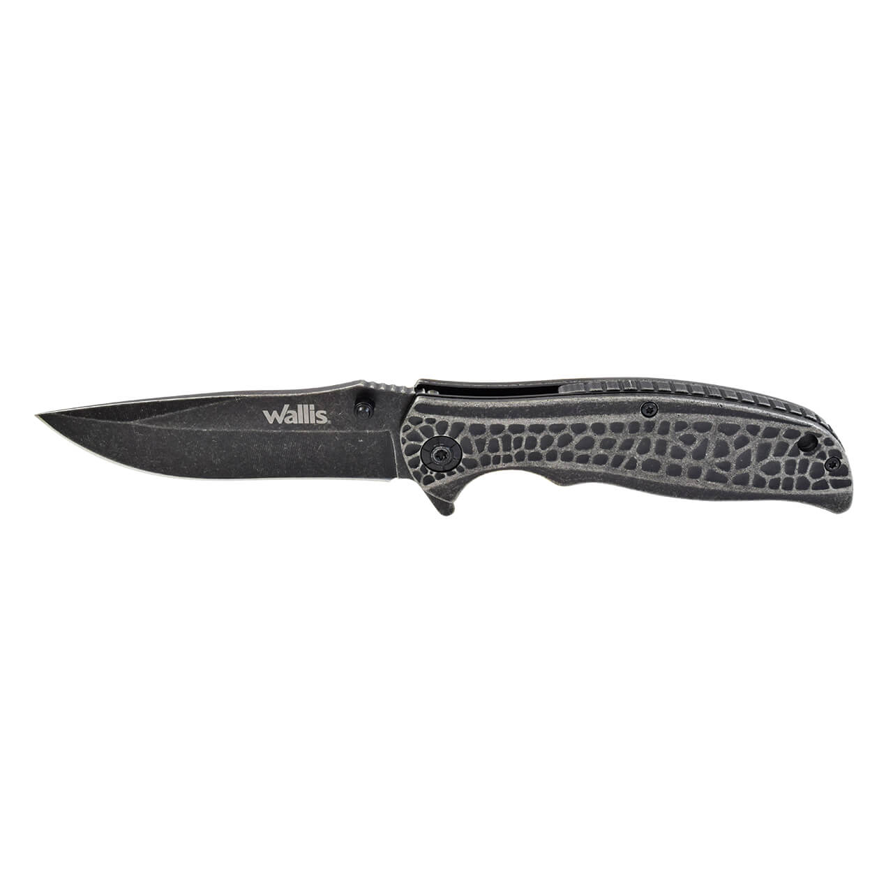 Navaja de bloqueo mango ABS gris acero inoxidable