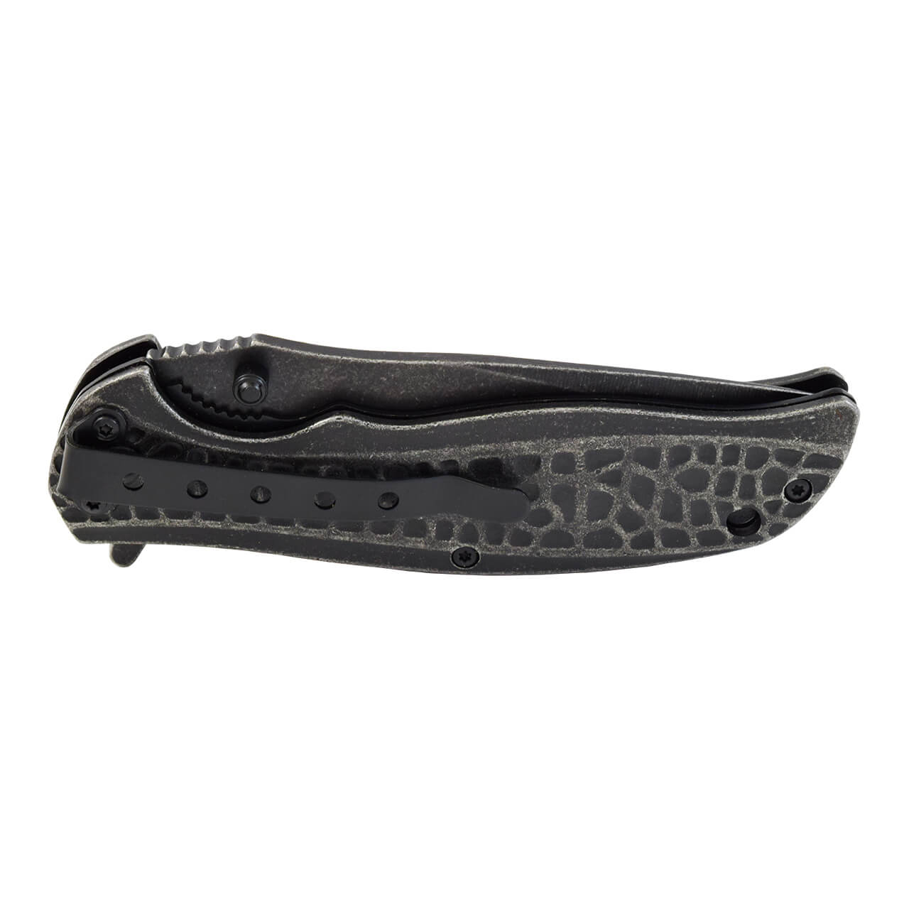 Navaja de bloqueo mango ABS gris acero inoxidable