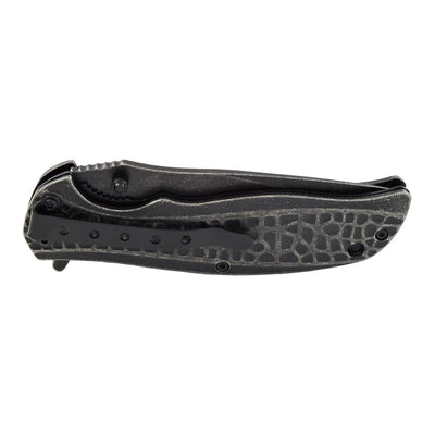 Navaja de bloqueo mango ABS gris acero inoxidable