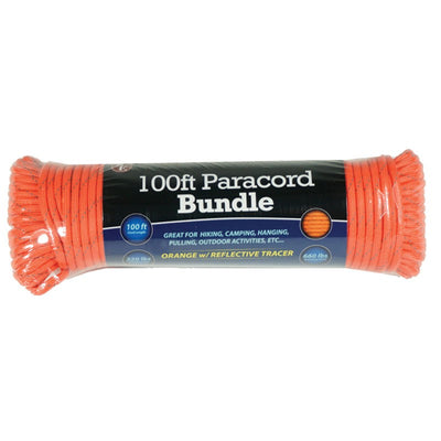 PARACORD ORANGE REFLECTOR 100FT