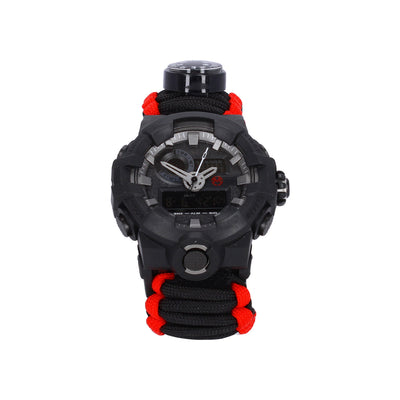 Reloj Tactico con Paracord de Supervicencia Negro con Brujula
