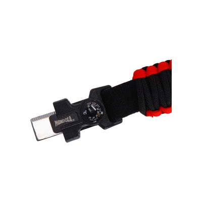 Reloj Tactico con Paracord de Supervicencia Negro con Brujula